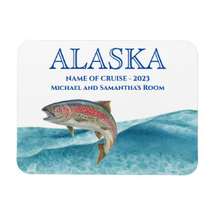 Alaska kryssning Cruising Lax akvarell  Magnet