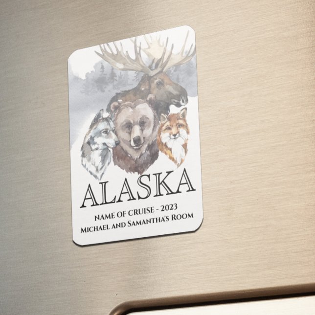 Alaska Kryssning Kryssning Djur Björn Varg Älg Magnet (Skapare uppladdad)