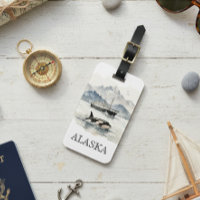 Alaska Kryssning Segling Späckhuggare Akvarell Anp