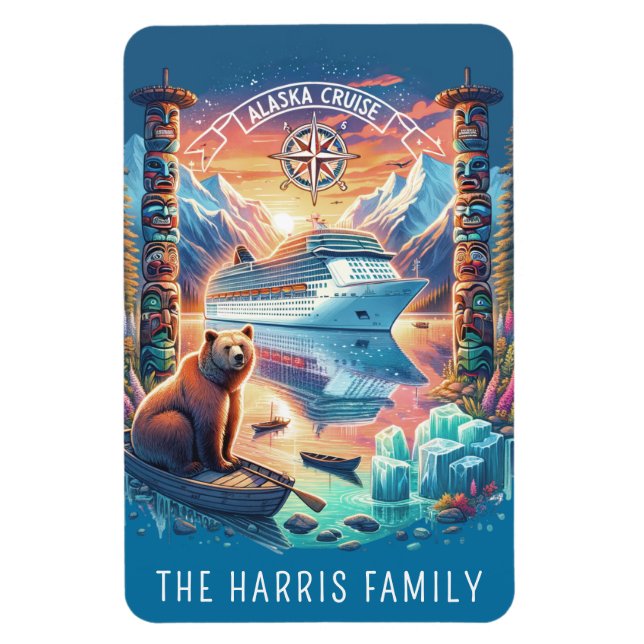 Alaska kryssningsfartyg hyttrum magnet (Vertikal)