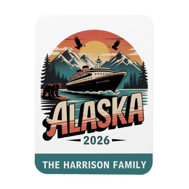 Alaska kryssningsfartyg hyttrum magnet (Vertikal)