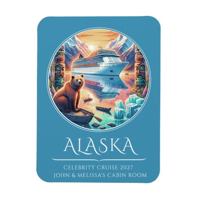 Alaska kryssningsfartyg hyttrum magnet (Vertikal)