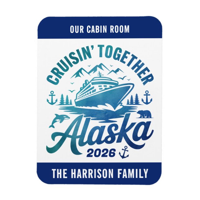 Alaska kryssningsfartyg stateroom magnet (Vertikal)
