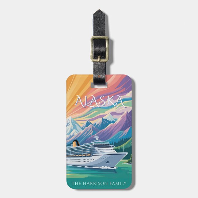 Alaska kryssningsfartygs bagagetikett bagagebricka (Vertikal Framsida)