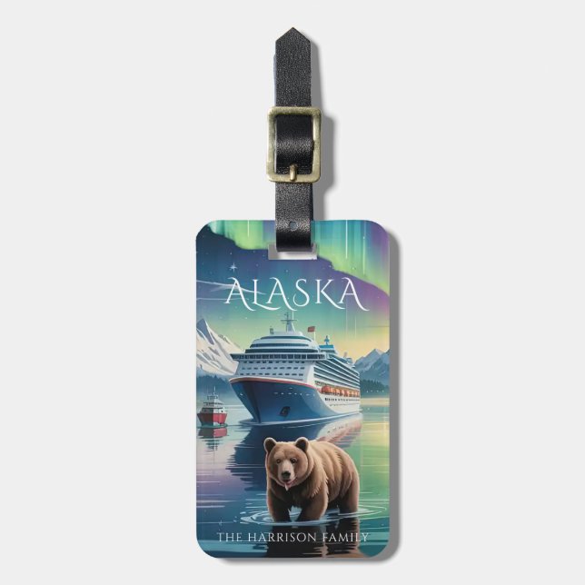 Alaska kryssningsfartygs bagagetikett bagagebricka (Vertikal Framsida)