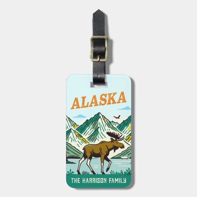 Alaska kryssningsfartygs bagagetikett bagagebricka (Vertikal Framsida)