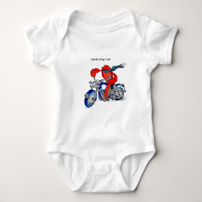 Alaska Kung Crab på motorcykel Tee (Framsida)