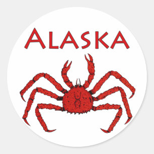 Alaska kungkrabba runt klistermärke