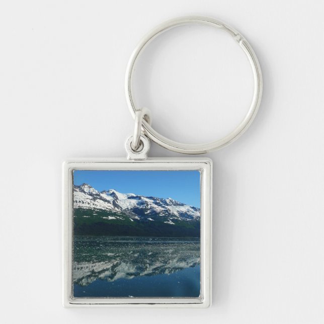 Alaska Kusten Benice Nature Photography Fyrkantig Silverfärgad Nyckelring (Framsidan)