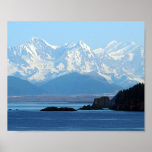 Alaska Kusten bergen Ocean Photo Poster