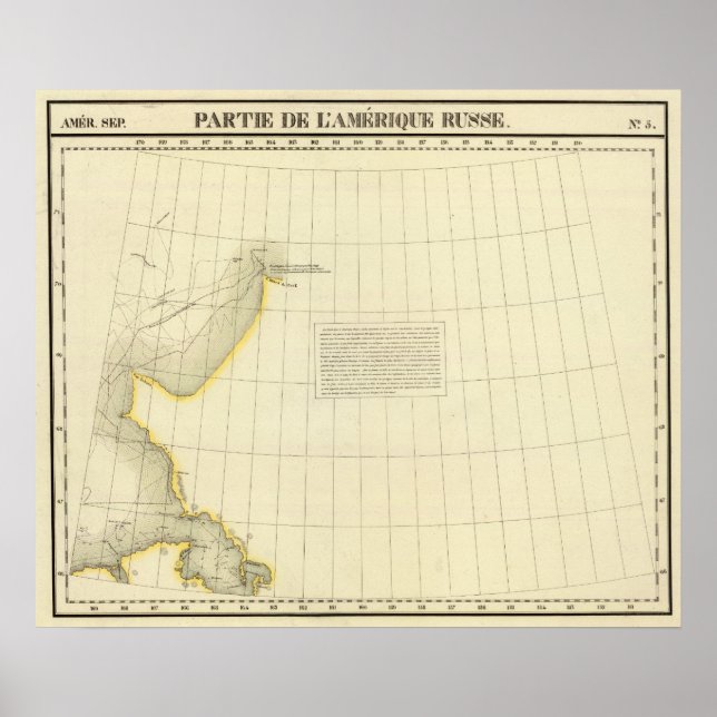 Alaska Kusten Karta Poster (Framsidan)