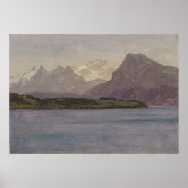 Alaska Kusten Range av Albert Bierstadt, 1889 Poster