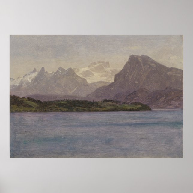 Alaska Kusten Range av Albert Bierstadt, 1889 Poster (Framsidan)