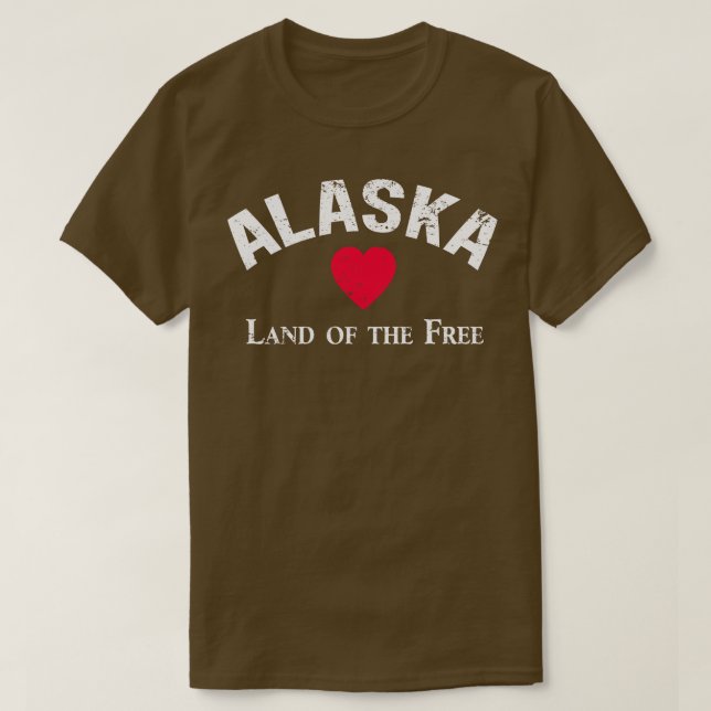 Alaska LAND DEN FRIA Distressen T Shirt (Design framsida)