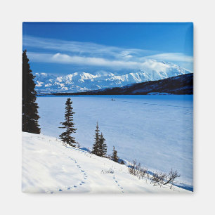 Alaska, landskap, märkt, magnet