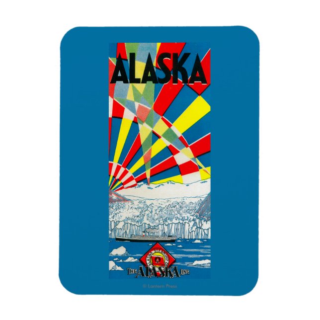 Alaska Line Steamship Poster Magnet (Vertikal)