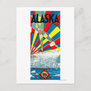 Alaska Line Steamship Poster Vykort
