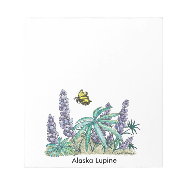 Alaska Lupine Watercolor 40 Pg. Anteckningsblock (Framsida)