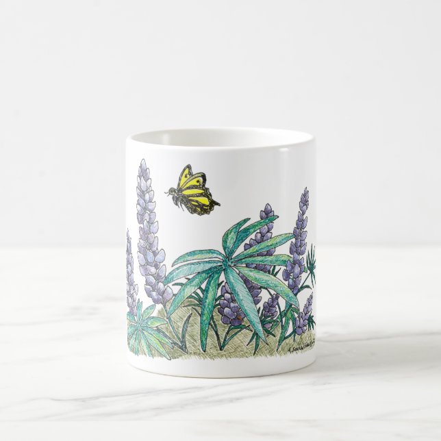 Alaska Lupine Watercolor Coffee Mugg (Center)