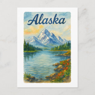 Alaska: Majestätiska berg och lugn sjö Vykort