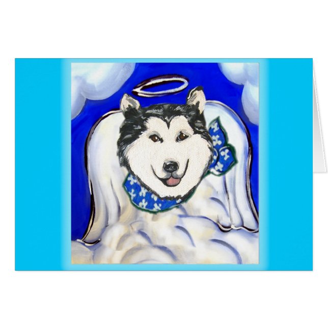 Alaska Malamute Angel Hälsningskort (Framsidan Horizontal)