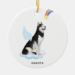 Alaska Malamute Angel Personlig Hund Memorial Julgransprydnad Keramik