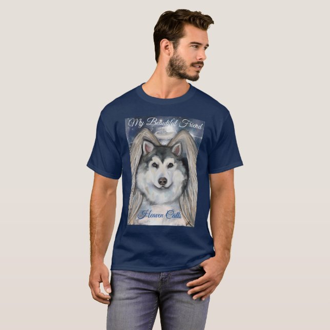 Alaska Malamute Angel T Shirt (Hel framsida)