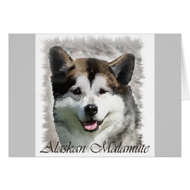 Alaska Malamute Art Gifts Hälsningskort (Framsidan Horizontal)