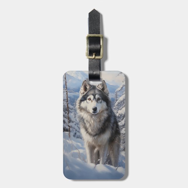 Alaska Malamute Bagagebricka (Vertikal Framsida)