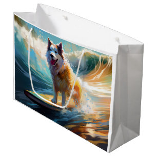 Alaska Malamute Beach Surfing Painting