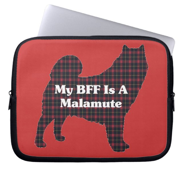 Alaska Malamute BFF Laptop Sleeve (Framsidan)