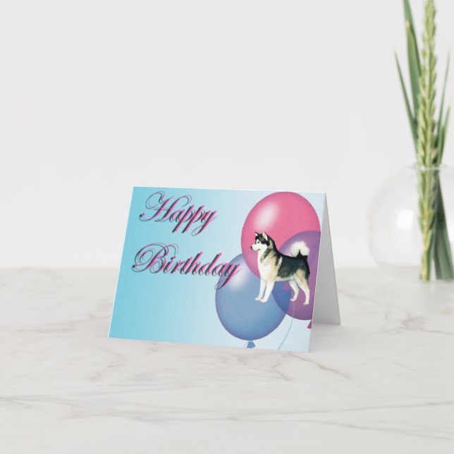 Alaska Malamute Birthday Card Kort (Framsida)