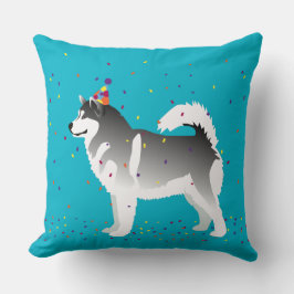 Alaska Malamute Birthday Design Kudde