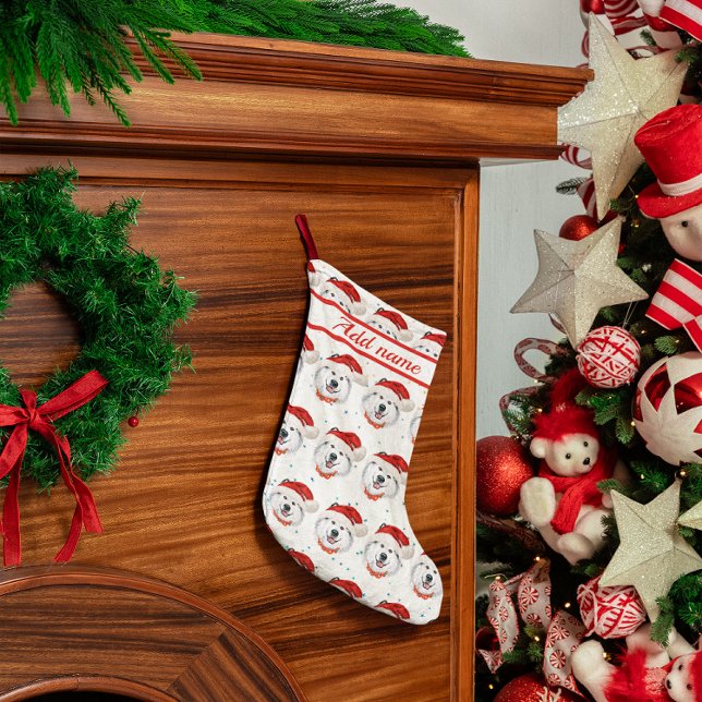 Alaska Malamute Brey Jul Hund Mönster Liten Julstrumpa (Skapare uppladdad)