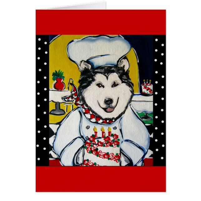 Alaska Malamute Chef Hälsningskort (Framsidan)