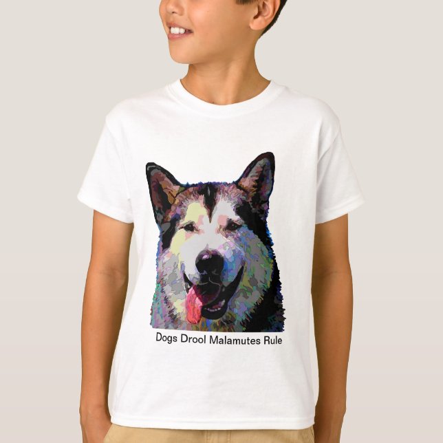 Alaska Malamute Dazzling "Kiska" Boys T-Shirt (Framsida)