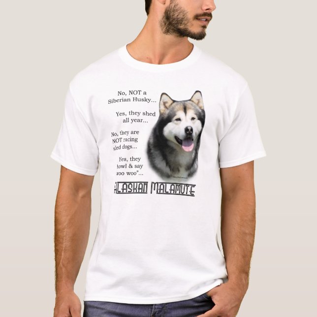 Alaska Malamute FAQ T-shirt (Framsida)