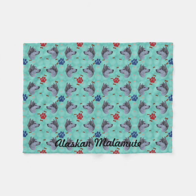Alaska Malamute Fleecefilt (Framsidan (Horisontell))