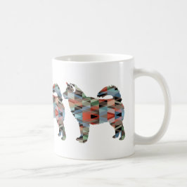 Alaska Malamute Geometric Mönster Silhouette Kaffemugg