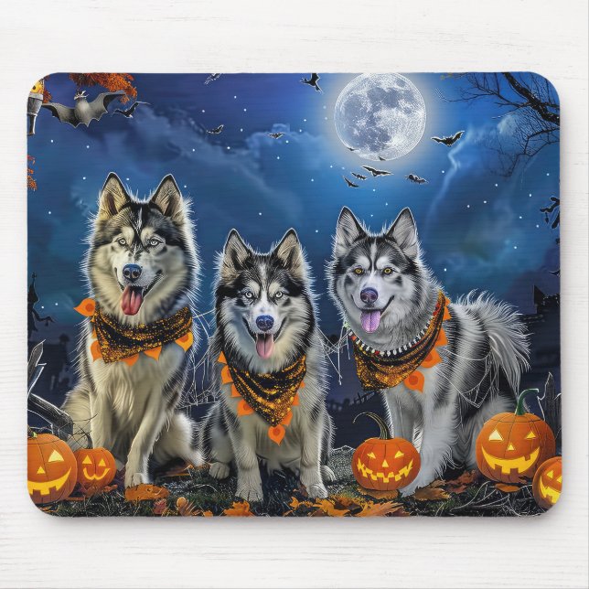 Alaska Malamute Halloween Spooky Musmatta (Framsidan)