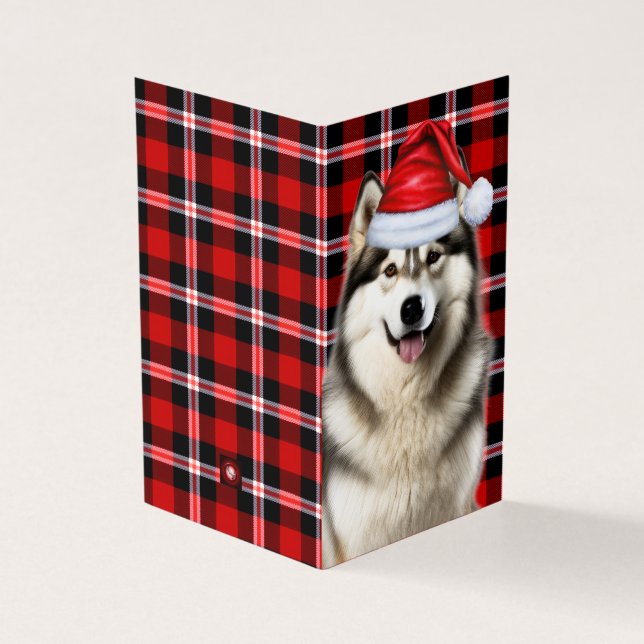 Alaska Malamute Helgdag Pput-julkort Kort (Utsida)