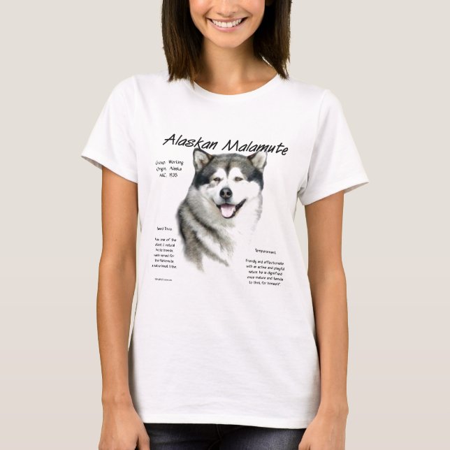 Alaska Malamute History, allt om Malamutes Tee Shirt (Framsida)