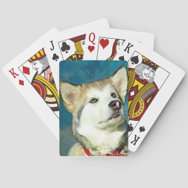 Alaska Malamute Hund Art Casinokort (Baksidan)