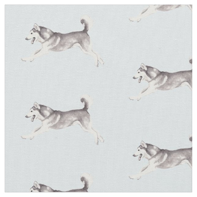 Alaska Malamute Hund Art Fabric Tyg (Närbild)