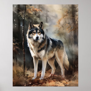 Alaska Malamute Hund Art Print Poster