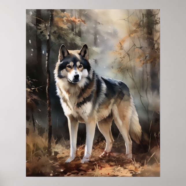 Alaska Malamute Hund Art Print Poster (Framsidan)