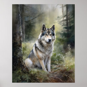 Alaska Malamute Hund Art Print Poster