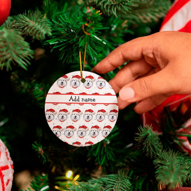 Alaska Malamute Hund aveln, julstjärnor Julgransprydnad Keramik (Skapare uppladdad)