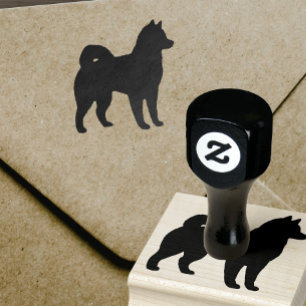 Alaska Malamute Hund aveln Silhouette Rubber Frim Stämpel