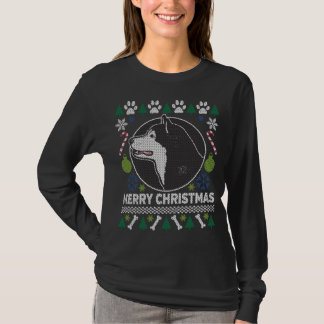 Alaska Malamute Hund aveln Ugly jul Sweater Tee Shirt